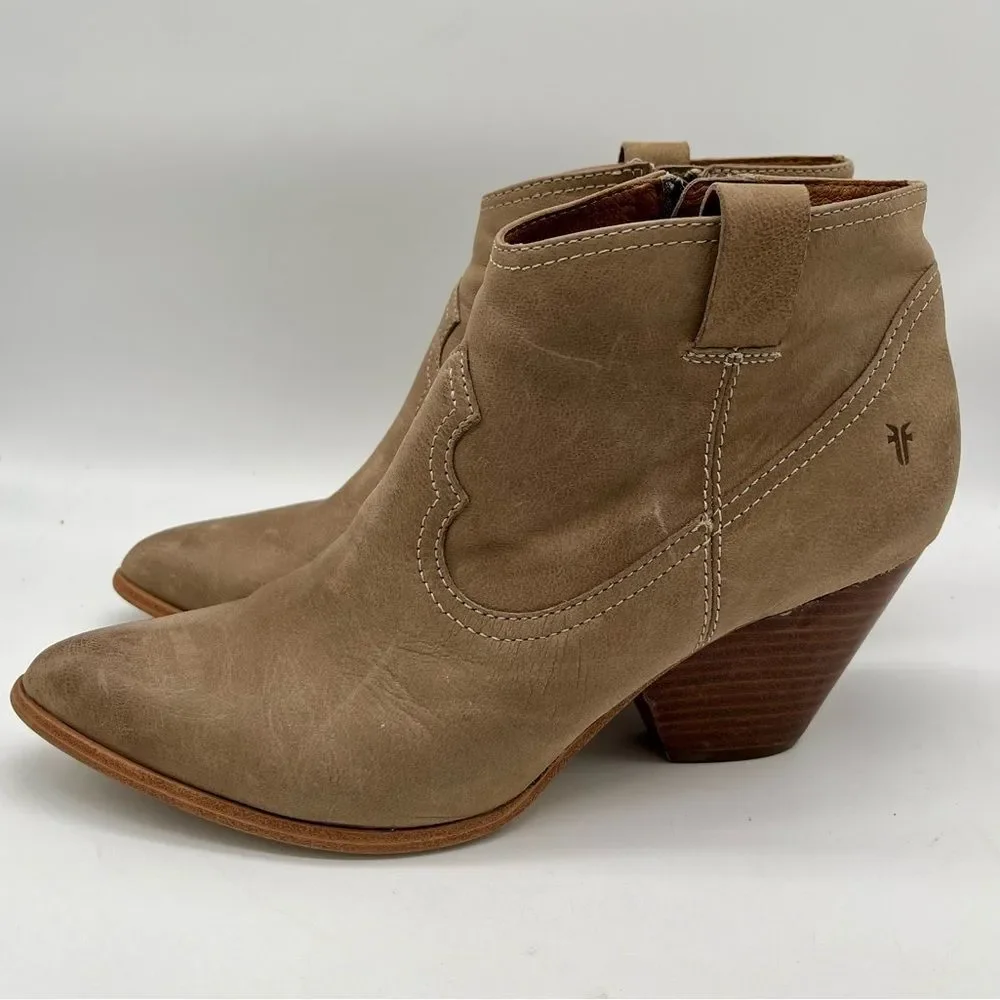 Frye Renia Leather Ankle Boots in Ash Size 10